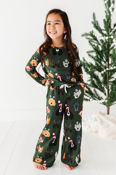 Christmas Doggies | GIRLS WIDE-LEG SET