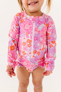 Neon Floral: ONE-PIECE Rashguard