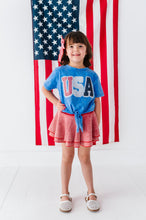 Load image into Gallery viewer, BLUE Patchwork USA | Tie Front Tee