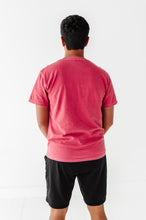 Load image into Gallery viewer, Green Outline Santa Mickey | ADULT RED Full Length TEE