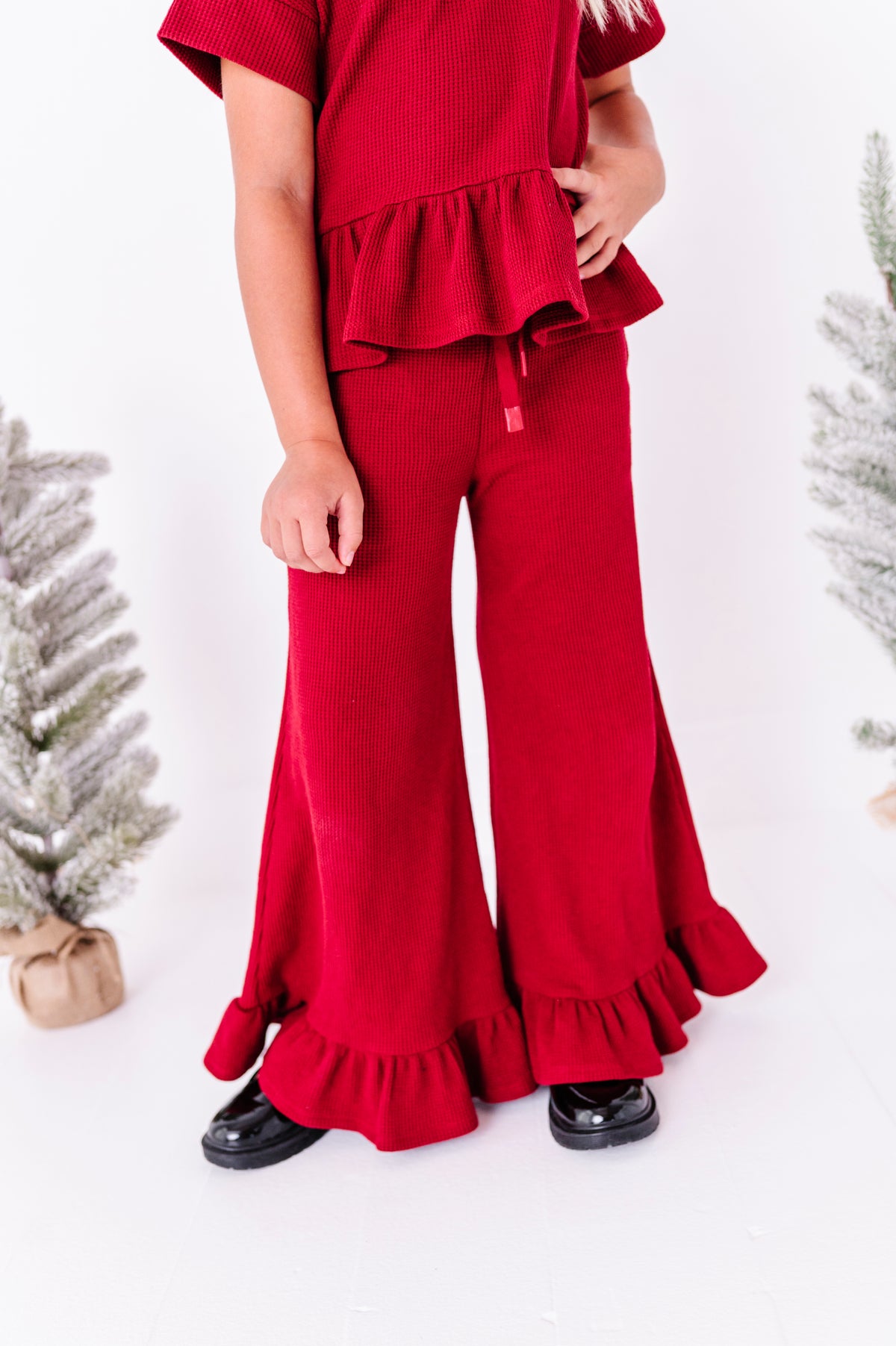 Mistletoe Red | Waffle Ruffle Set