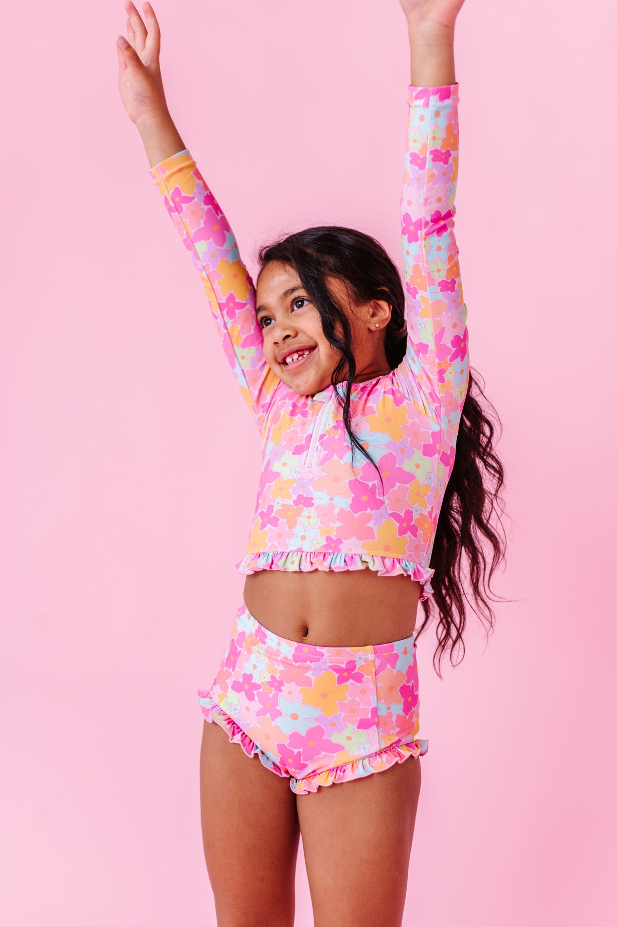 Tutti Fruitti Blossom | 1/4th ZIP RASHGUARD 2-PIECE