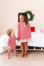 Load image into Gallery viewer, Red Stripes | ZIP ROMPER