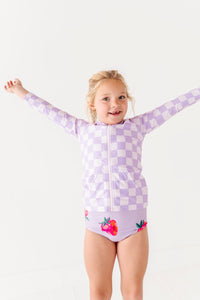 Violet Check: RASHGUARD ZIP-UP *SHIRT ONLY!*