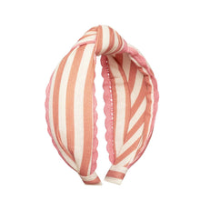 Load image into Gallery viewer, Stripy Scallop Knotted Headband