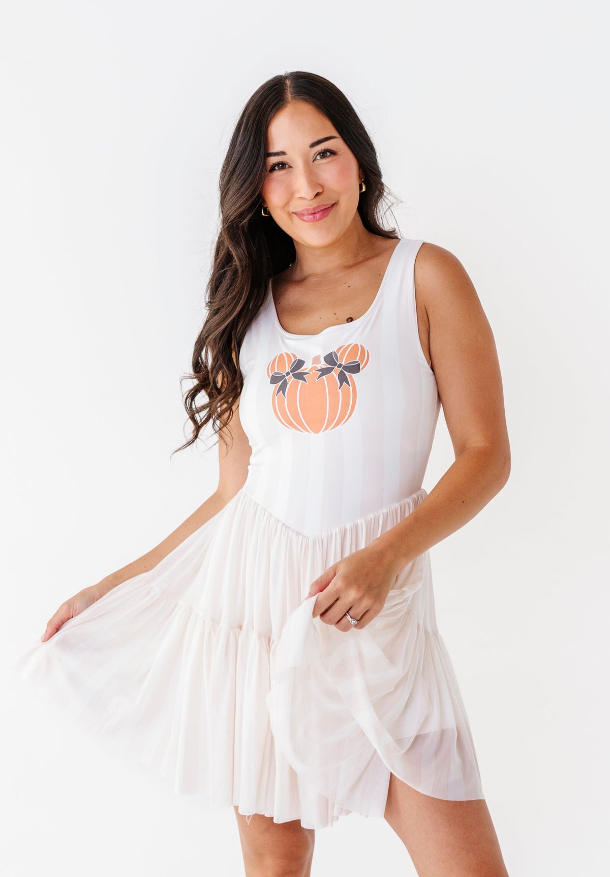 Piggy Pumpkin STRIPE | ADULT Mesh Dress