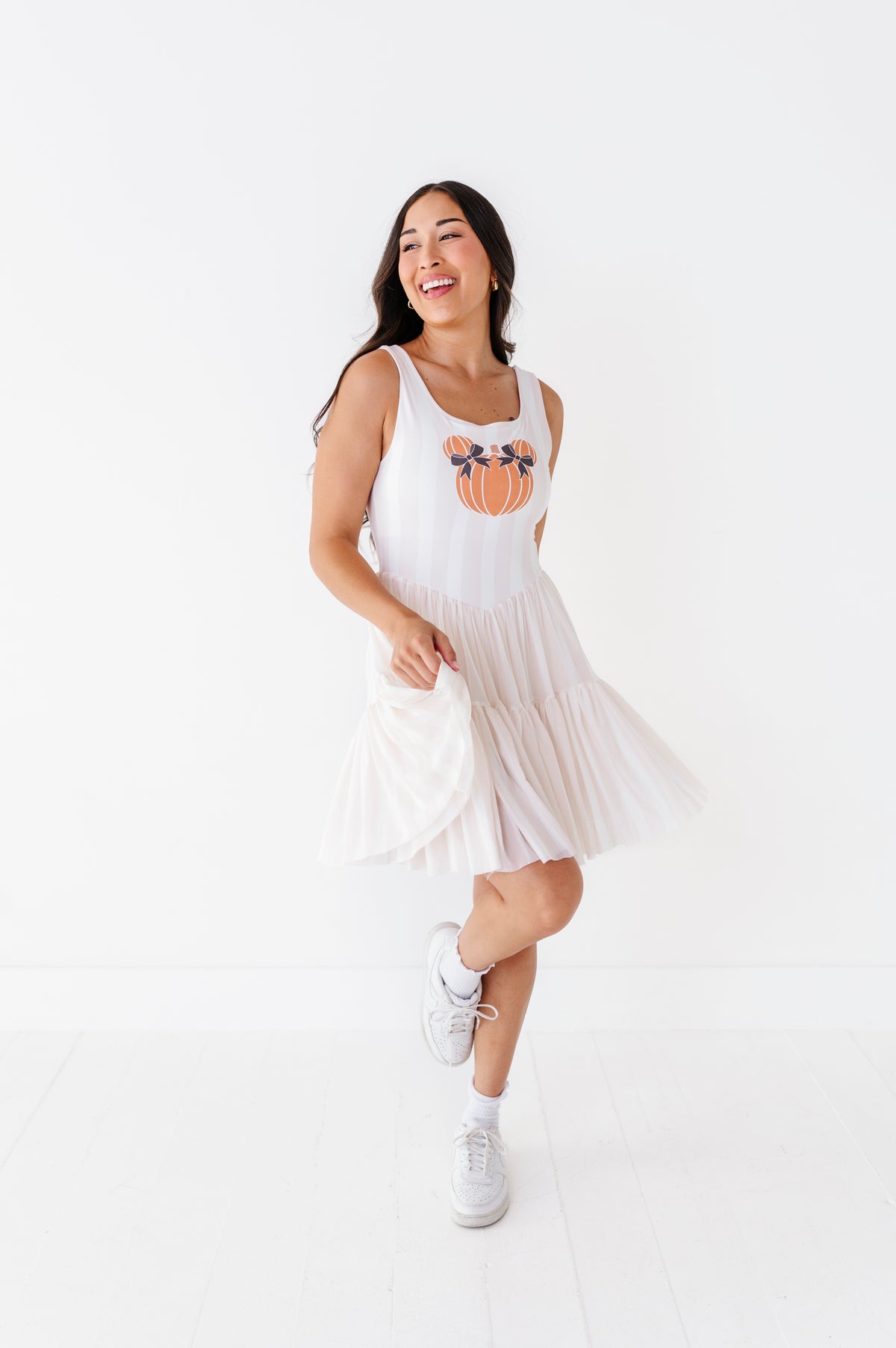 Piggy Pumpkin STRIPE | ADULT Mesh Dress