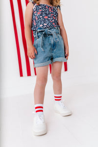 Denim Bow Shorts