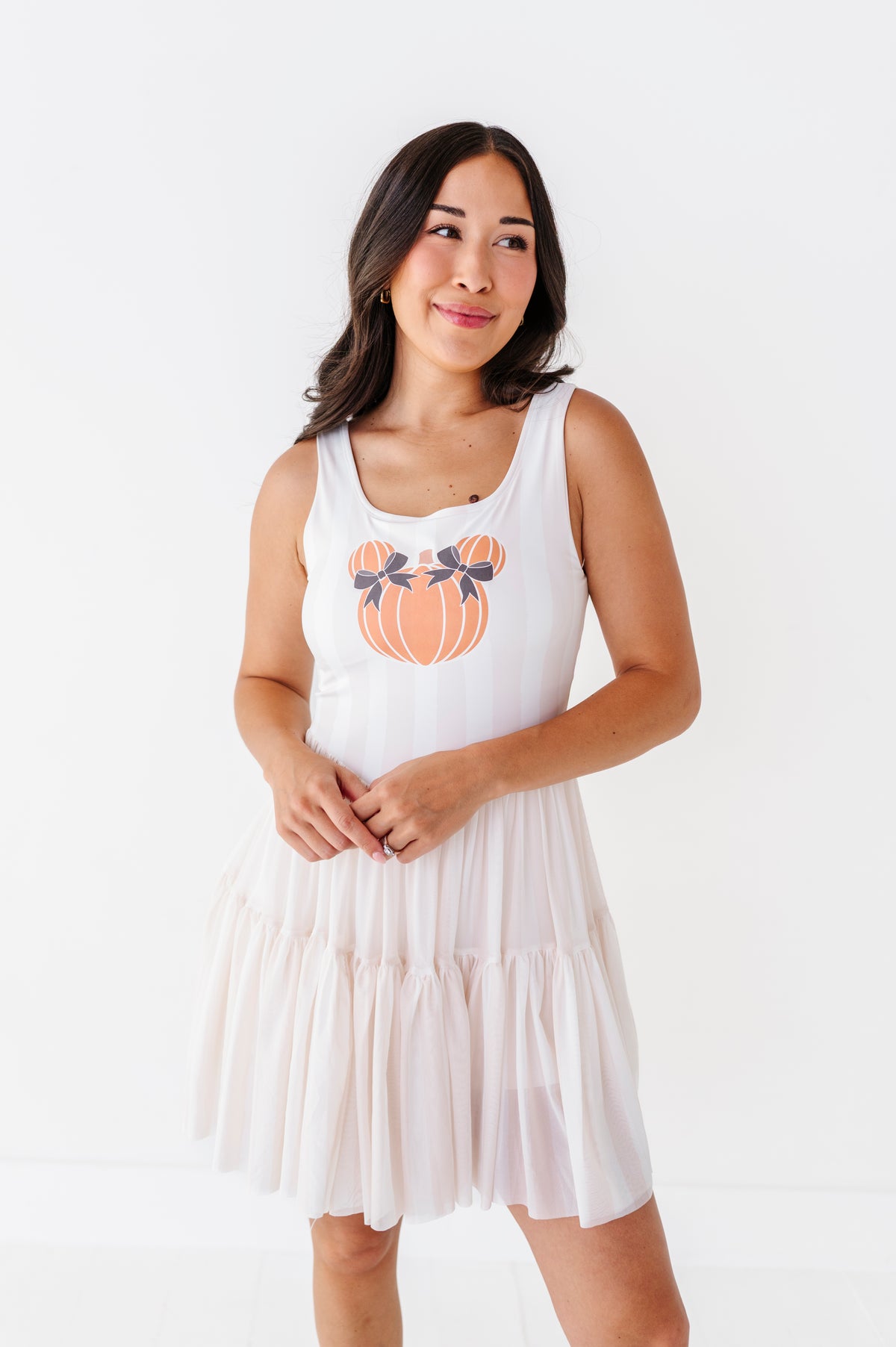 Piggy Pumpkin STRIPE | ADULT Mesh Dress