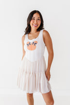 Piggy Pumpkin STRIPE | ADULT Mesh Dress