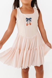 Pumpkin Bow TAN | (KIDS) Mesh DRESS