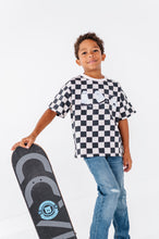 Load image into Gallery viewer, Skateboard Ghost | Checkered Boxy Tee