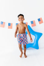 Star + Stripe CHECK | BOYS Swim Shorts