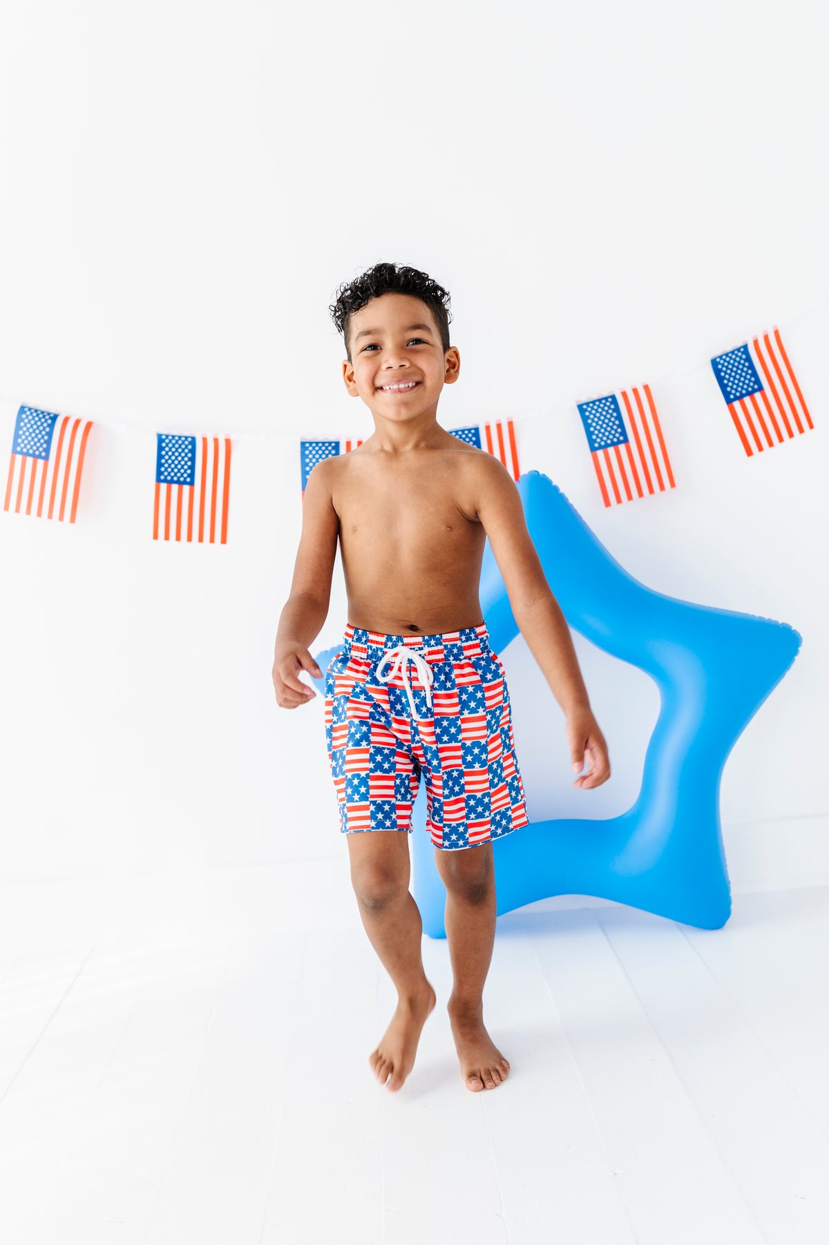 Star + Stripe CHECK | BOYS Swim Shorts