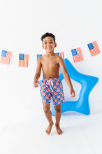 Load image into Gallery viewer, Star + Stripe CHECK | BOYS Swim Shorts