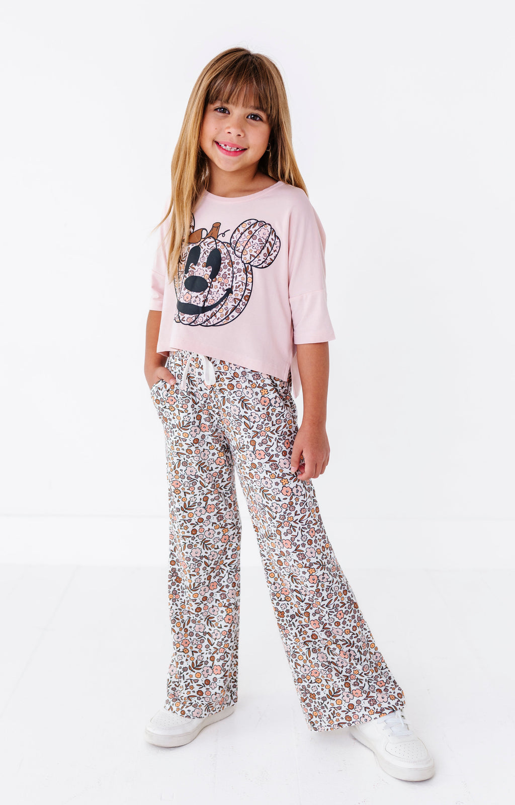Floral Mickey Pumpkin| BAMBOO PANT SET