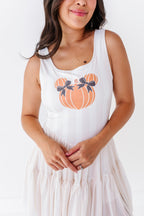 Piggy Pumpkin STRIPE | ADULT Mesh Dress