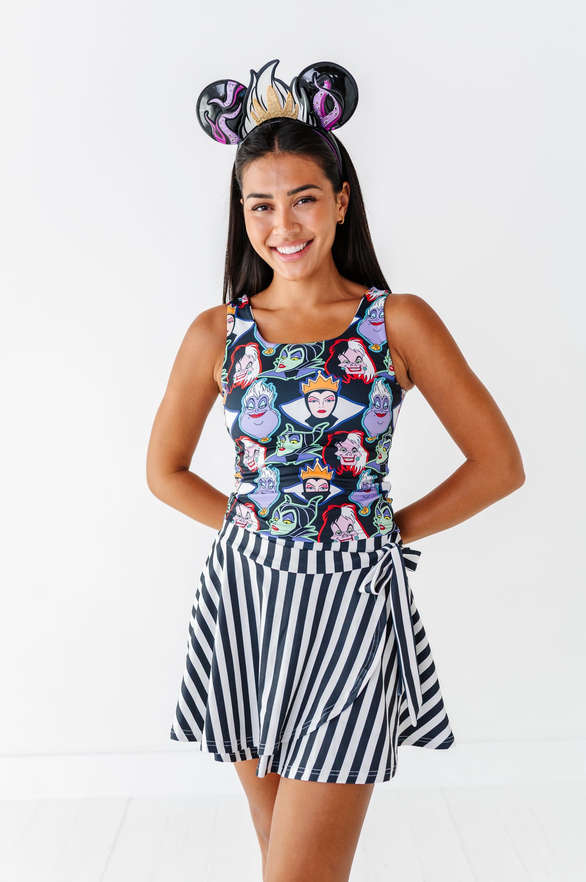 Midnight Stripes | Side-Tie SKORT