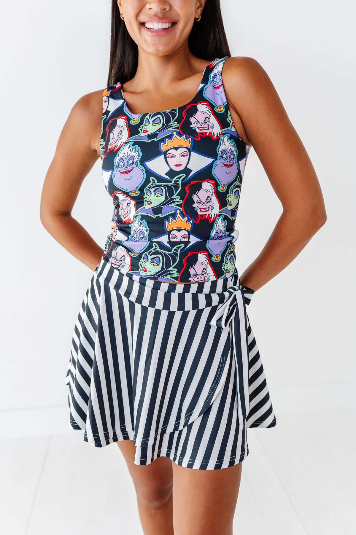 Midnight Stripes | Side-Tie SKORT