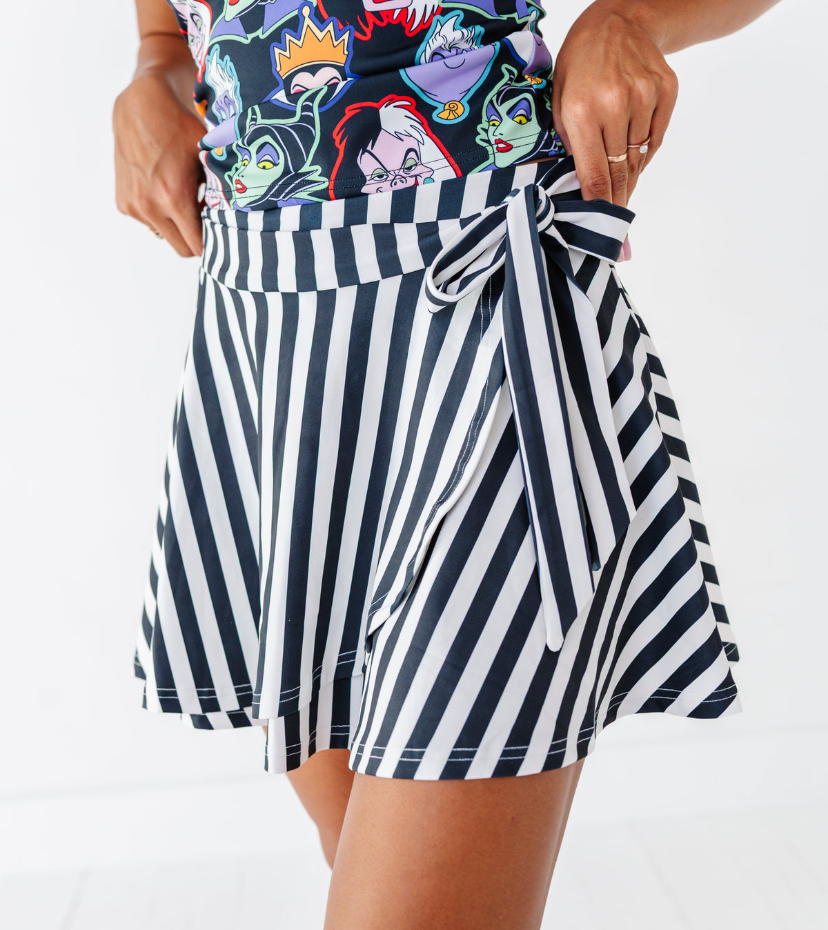 Midnight Stripes | Side-Tie SKORT