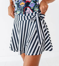 Load image into Gallery viewer, Midnight Stripes | Side-Tie SKORT