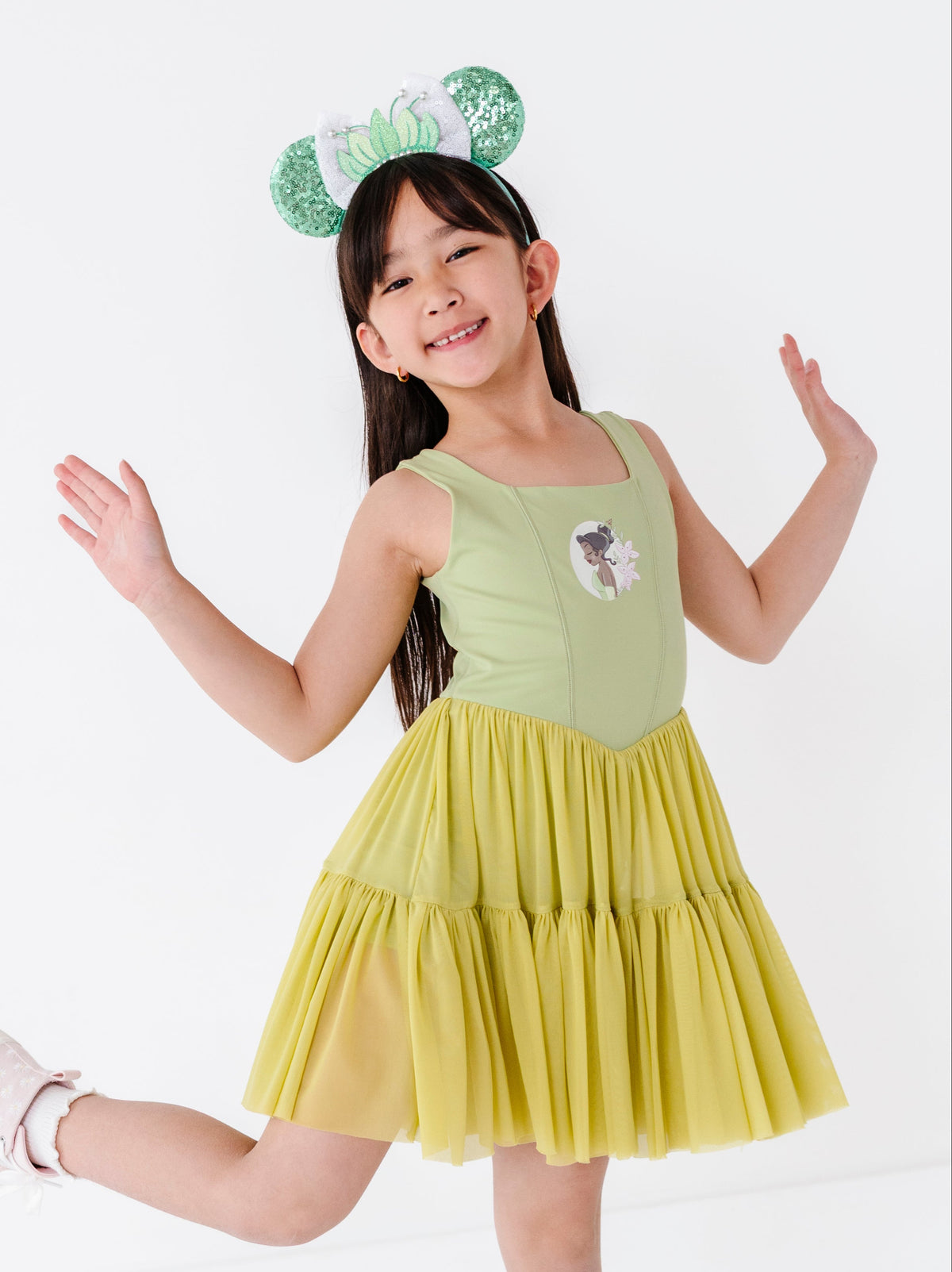 Tiana (KIDS) | Pistachio Mesh DRESS
