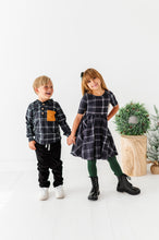 Load image into Gallery viewer, Black Plaid | HOODED HENLEY