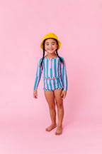 Cabanna Stripes | 1/4th ZIP RASHGUARD 2-PIECE
