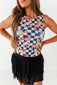 Checkered Minnie Pumpkins | ADULT TANK