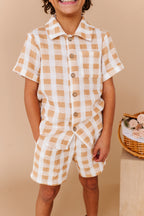 Honey Gingham | BOYS LINEN SET