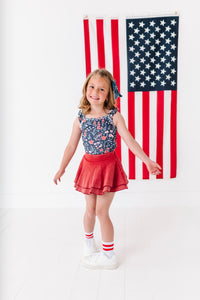 Red RIBBED | Skort