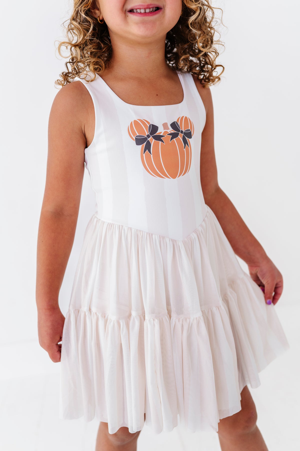 Piggy Pumpkin STRIPE | KIDS Mesh Dress