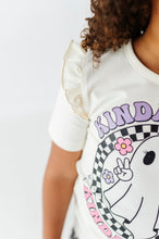 Load image into Gallery viewer, KINA CUTE KINDA SPOOKY | Ruffle Graphic Tee (Cream)