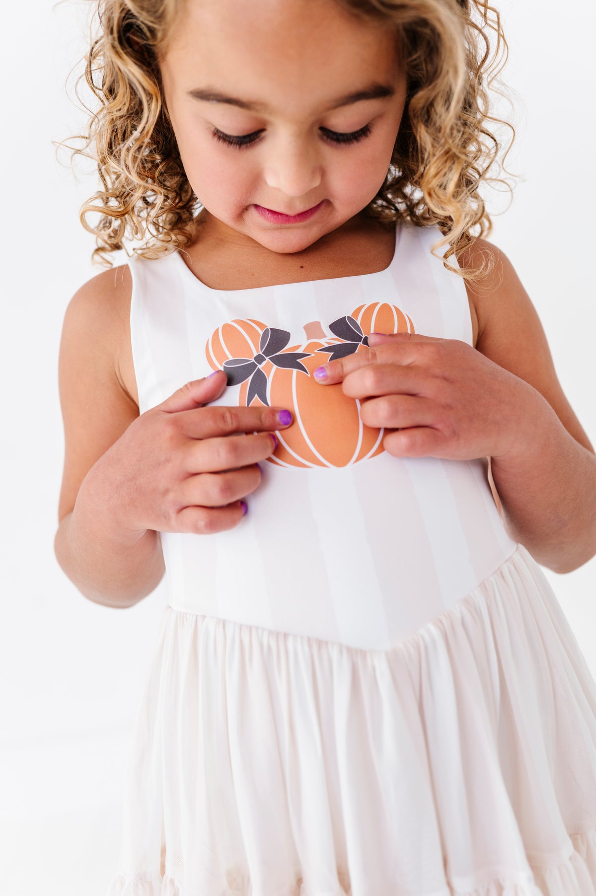 Piggy Pumpkin STRIPE | KIDS Mesh Dress