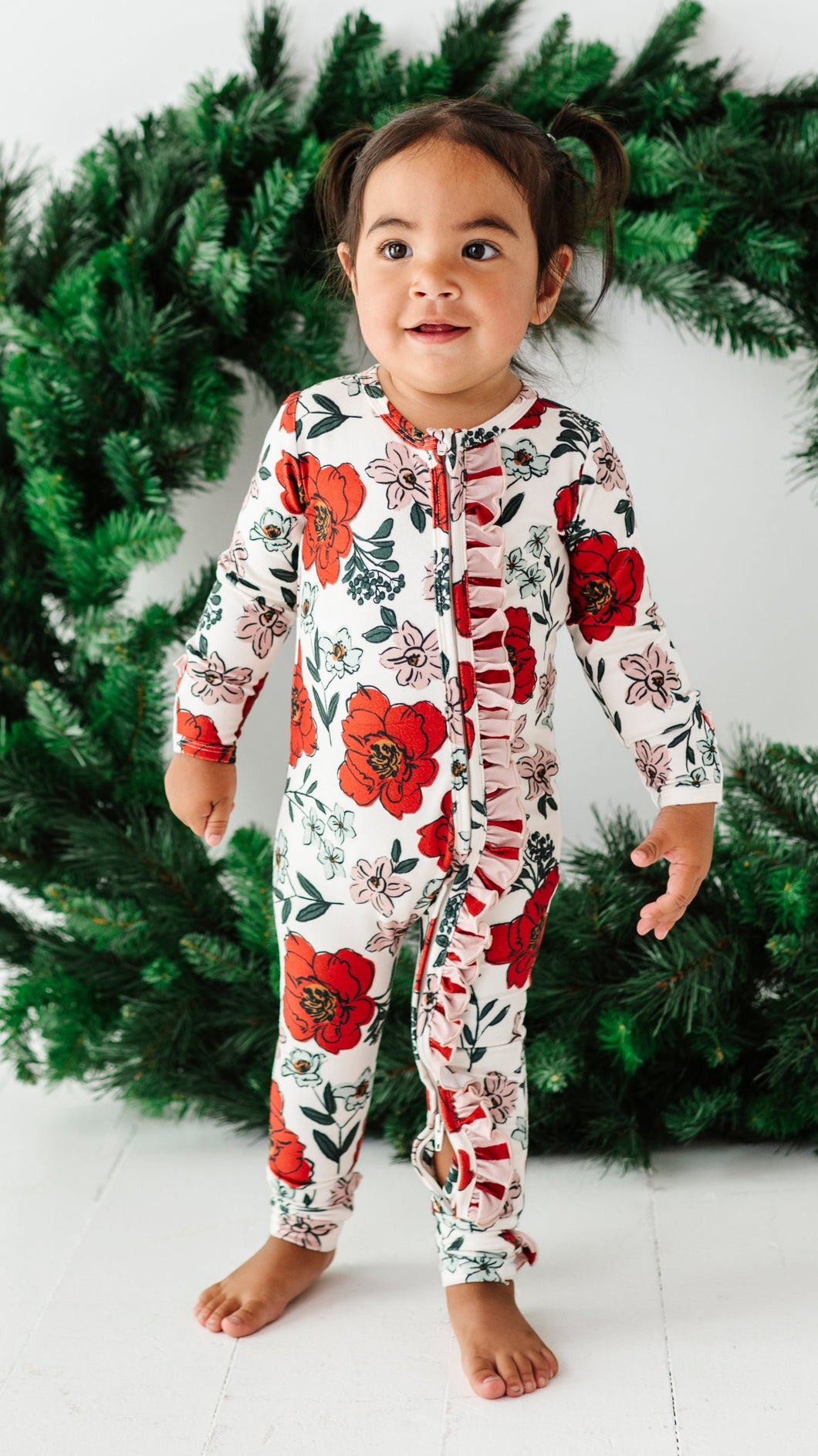 HOLIDAY FLORAL | Zip-Up Romper