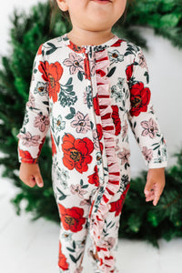 HOLIDAY FLORAL | Zip-Up Romper