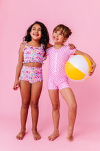 Load image into Gallery viewer, Bubblegum Wave Check | SURF SUIT ONE-PIECE