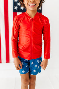 Red Zip ‘USA’ Rashguard | *SHIRT ONLY*