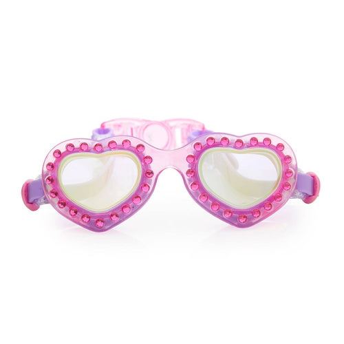 Pink Heart Gem Swim Goggles