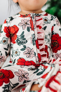 HOLIDAY FLORAL | Zip-Up Romper