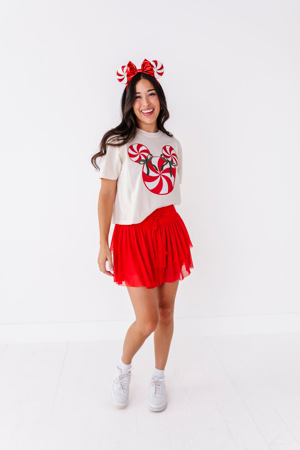 Red Peppermint Mouse | ADULT Cream *BOTH CROP + FULL LENGTH HERE!*