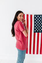 Load image into Gallery viewer, Adult Unisex RED ‘USA’ Check Tee