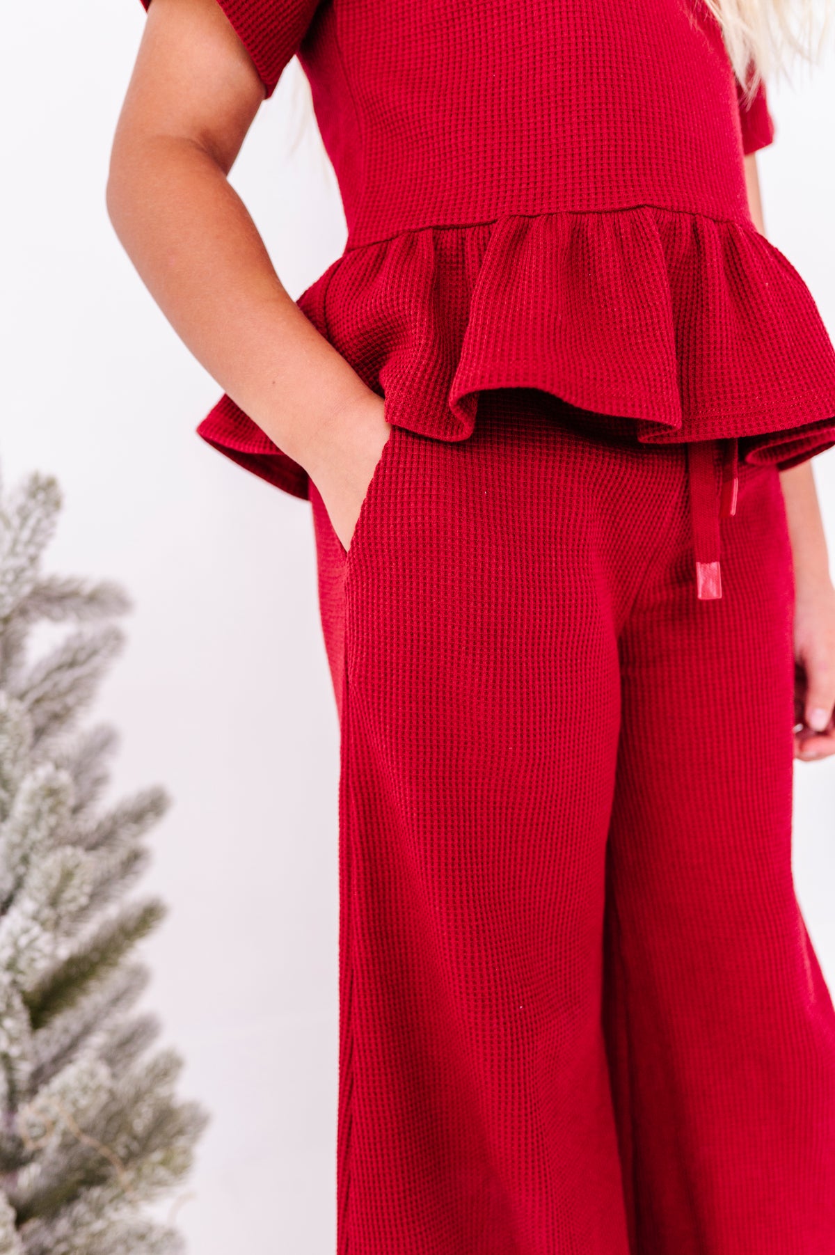 Mistletoe Red | Waffle Ruffle Set