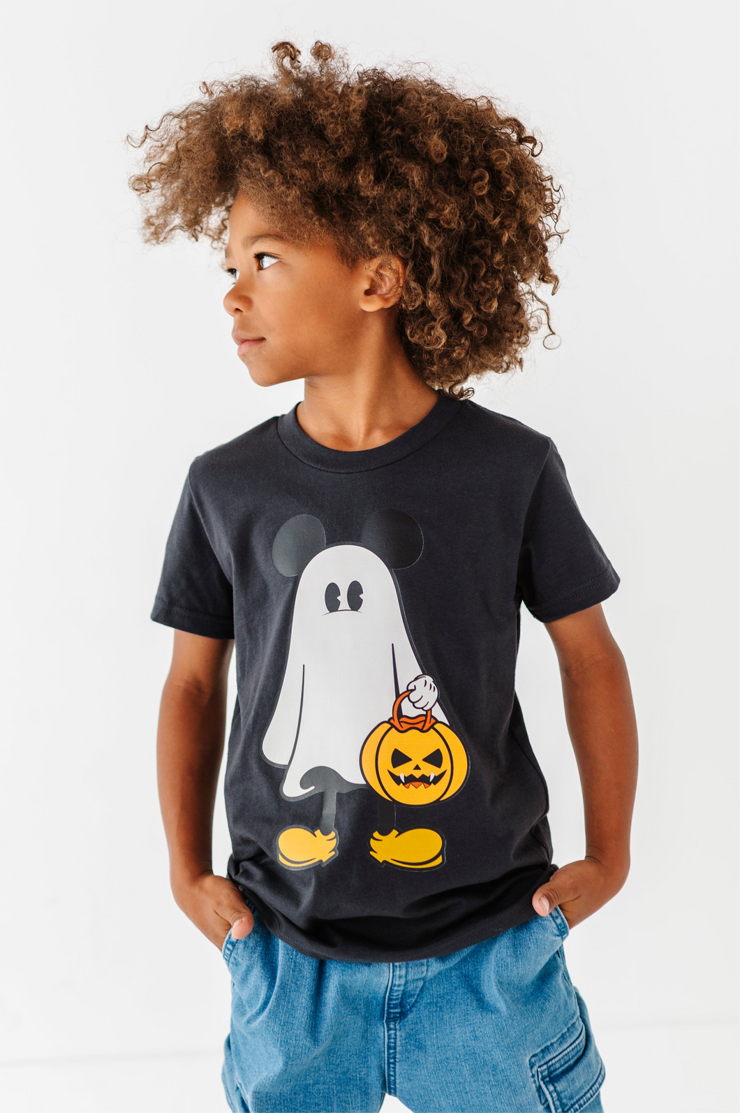 Mickey Ghost | KIDS CHARCOAL TEE
