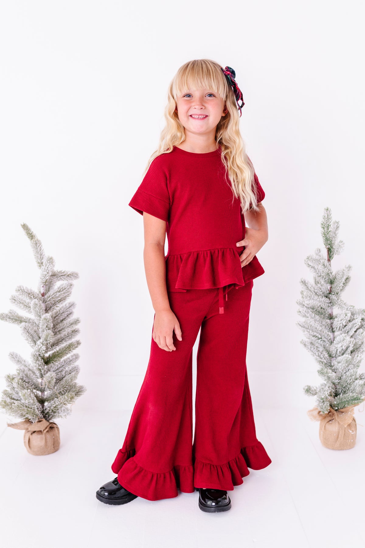 Mistletoe Red | Waffle Ruffle Set