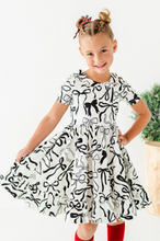 Load image into Gallery viewer, Cream Preppy Bow | Collard Twirl Dress