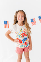 Load image into Gallery viewer, Floral USA | KIDS Cream Tee