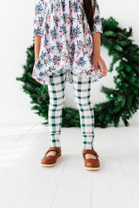 Pine Plaid | SLIM Ruffle Leggings