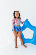 Load image into Gallery viewer, Ditsy 4th of July Floral | Rashguard Skirted 2-Piece