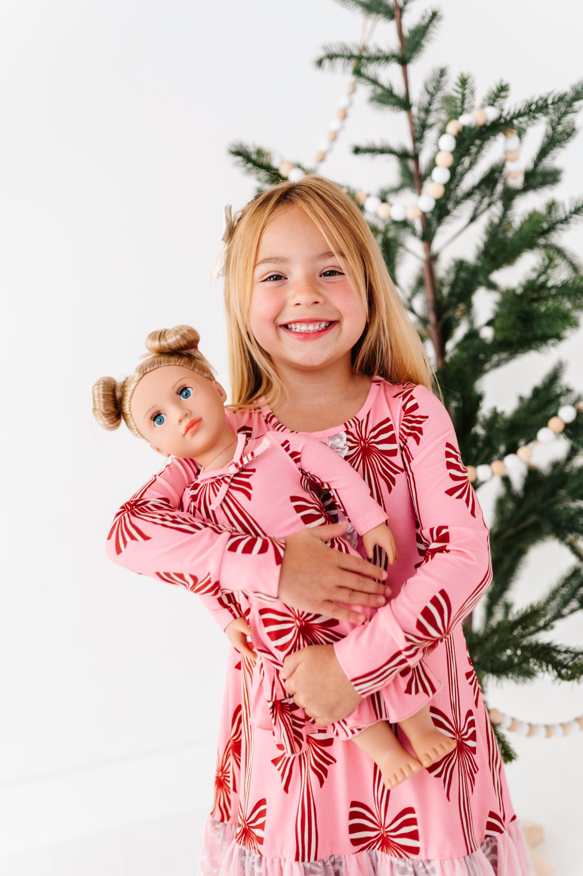 Peppermint Bows | 18" DOLL DRESS